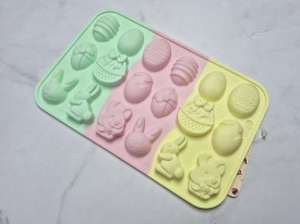 Molde silicona tricolor 18 figuras Pascua